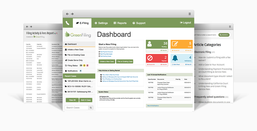 Green Filing Single Screen State E-Filing